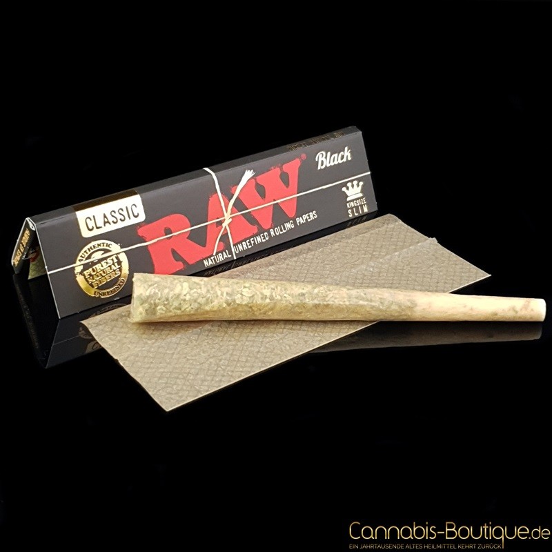 1x Raw Black Papers King Size Slim ungebleichtes Zigarettenpapiel Longpaper 