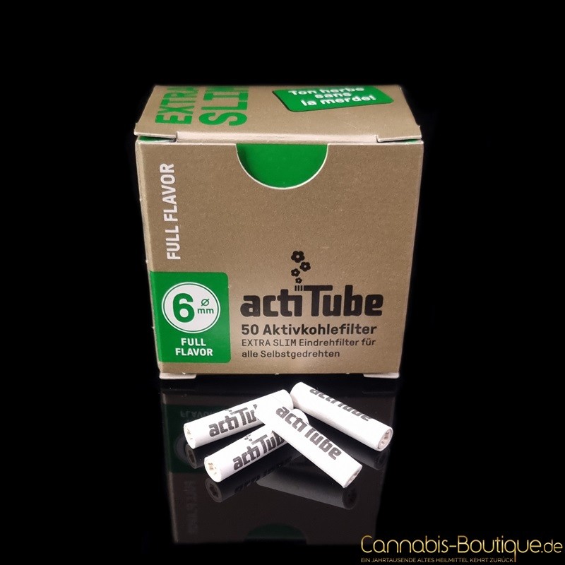 1x Full Box 50er actiTube Aktivkohlefilter SLIM Filter