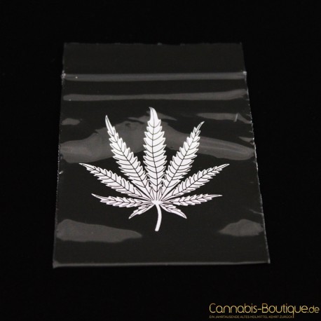 Schnellverschlussbeutel schwarz mit silbernem Blatt Schnellverschlussbeutel schwarz mit silbernem Blatt